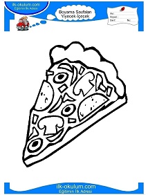 Çocuklar İçin Pizza Boyama Sayfaları 